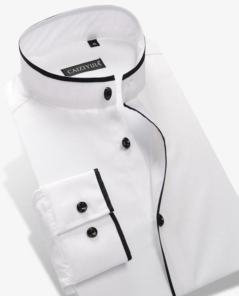 men039s dress shirts banded collar mandarin collar with black piping pocketless design casual thin long sleeve standardfit 2999851, White;black
men039s dress shirts banded collar mandarin collar with black piping pocketless design casual thin long sleeve standardfit 2999851, White;black