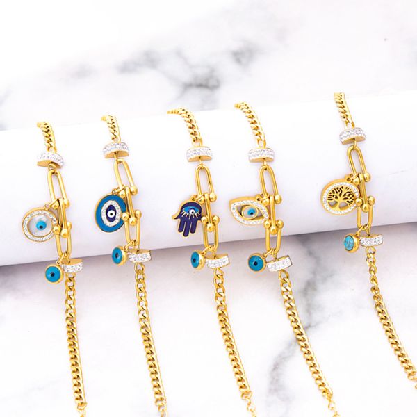 classic brand gold micro pave evil eye charm bracelet jewelry for women gift, Golden;silver
classic brand gold micro pave evil eye charm bracelet jewelry for women gift, Golden;silver
