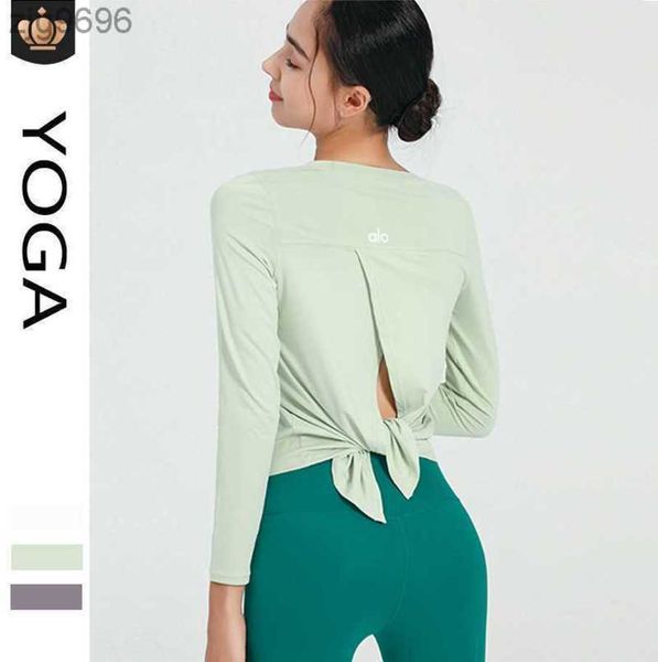 2023 desginer al yoga t short spring and autumn thin back quick-drying loose training fitness long-sleeved blouse, White
2023 desginer al yoga t short spring and autumn thin back quick-drying loose training fitness long-sleeved blouse, White