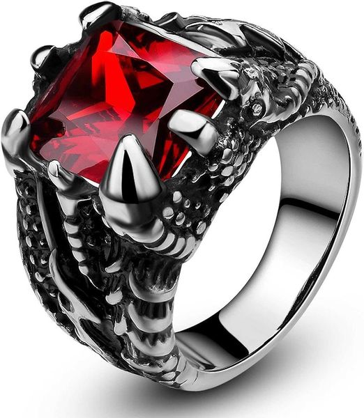somen tungsten men's stainless steel ring gothic dragon claw design with red stone size 7-13, Golden;silver
somen tungsten men's stainless steel ring gothic dragon claw design with red stone size 7-13, Golden;silver