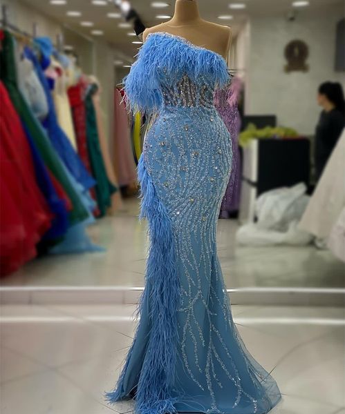 2023 aso ebi arabic mermaid sky blue prom dress crystals feather evening formal party second reception birthday engagement gowns dresses rob, Black
2023 aso ebi arabic mermaid sky blue prom dress crystals feather evening formal party second reception birthday engagement gowns dresses rob, Black