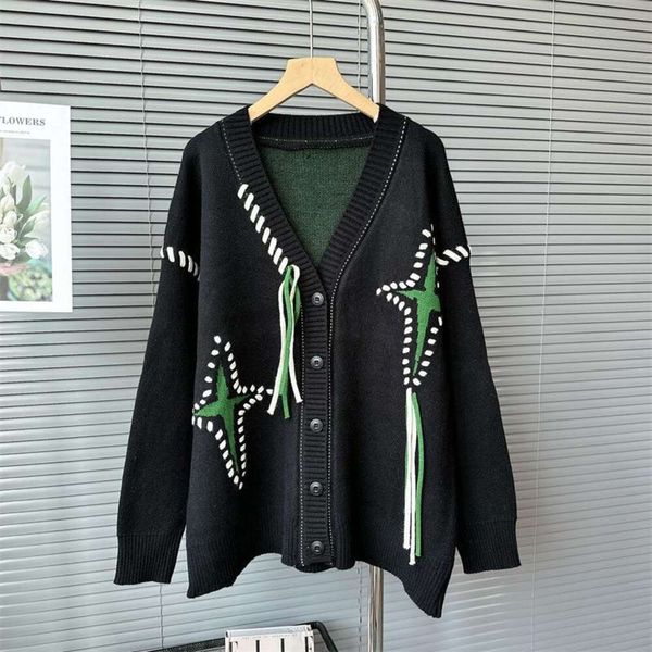 art retro tasseled cardigan sweater womens autumn and winter design sense niche lazy versatile jacket top, White;black
art retro tasseled cardigan sweater womens autumn and winter design sense niche lazy versatile jacket top, White;black