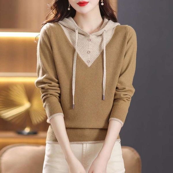 middle aged mother hooded sweater womens autumn and winter clothes lazy style fashionable casual top, White;black
middle aged mother hooded sweater womens autumn and winter clothes lazy style fashionable casual top, White;black