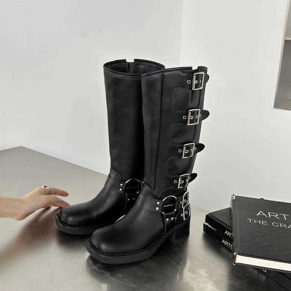 boots luxury designer boots harness belt buckled cowhide leather biker knee chunky heel zip knight boots fashion square toe ankle booties we, Black
boots luxury designer boots harness belt buckled cowhide leather biker knee chunky heel zip knight boots fashion square toe ankle booties we, Black