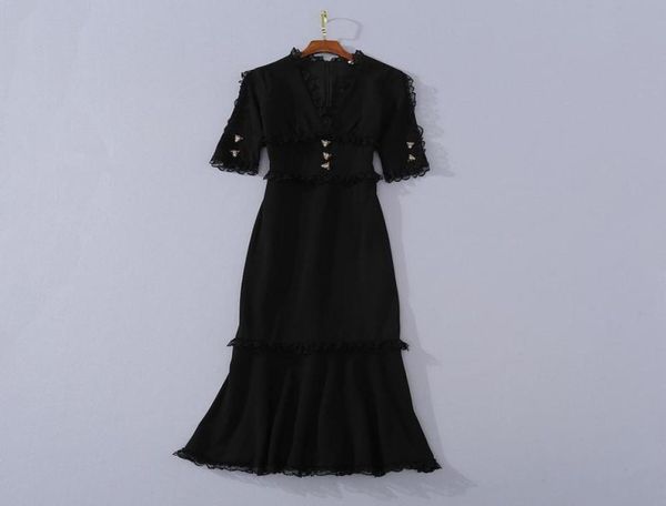 european and american women039s wear 2020 summer new style fivepoint sleeve stand collar lace fashionable black fishtail dress2116587, Black;gray
european and american women039s wear 2020 summer new style fivepoint sleeve stand collar lace fashionable black fishtail dress2116587, Black;gray