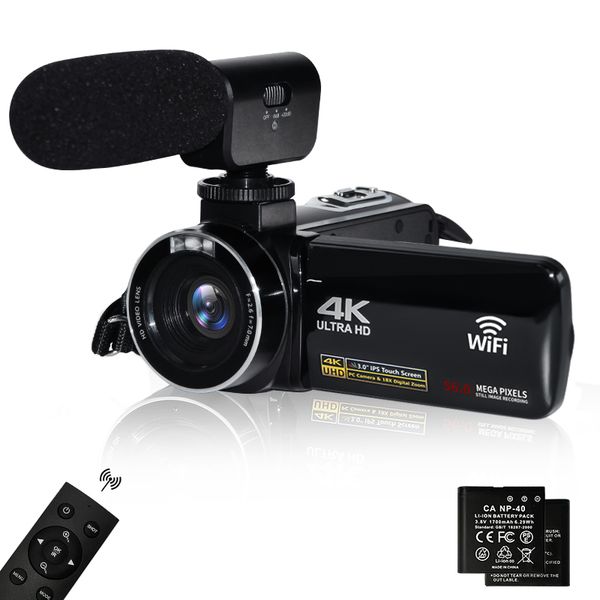 Image of Camcorders 4K Camcorder Ultra HD 56MP Video Blog for YouTube 18 x Digital IR Night Vision WiFi with Microphon 230830