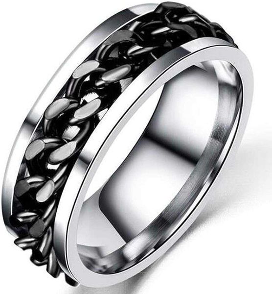 jude jewelers 8mm stainless steel chain inlay rotating spin wedding band biker ring, Silver
jude jewelers 8mm stainless steel chain inlay rotating spin wedding band biker ring, Silver