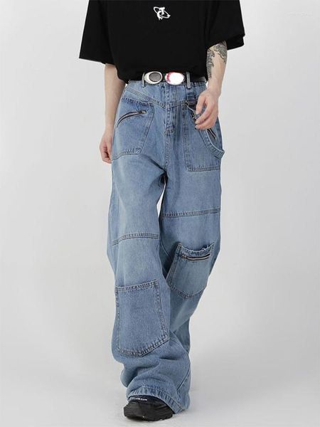 men's jeans baggy cargo men denim wide leg trousers male oversize casual streetwear hip hop pocket zipper safari style, Blue
men's jeans baggy cargo men denim wide leg trousers male oversize casual streetwear hip hop pocket zipper safari style, Blue