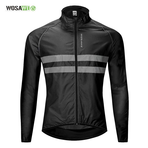 Image of Cycling Jackets Waterproof Rainproof Cycling Jacket Men Women Reflective Safe Vest Running Riding Wind Coat Bicycle Raincoat Bike Rain Jacket 230829