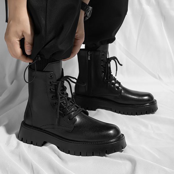 boots fashion side ankle boot men work shoes trendy designer winter men's boots brand outdoor military leather casual shoes 230830, Black
boots fashion side ankle boot men work shoes trendy designer winter men's boots brand outdoor military leather casual shoes 230830, Black