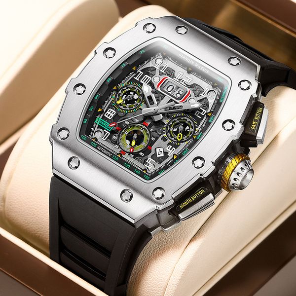 wristwatches guanqin automatic mechanical watch brand luxury calendar week month chronograph 316l stainless steel sport waterproof 230829, Slivery;brown
wristwatches guanqin automatic mechanical watch brand luxury calendar week month chronograph 316l stainless steel sport waterproof 230829, Slivery;brown