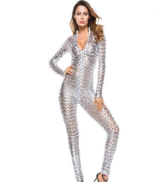 nightclub party overalls shiny erotic pole dance bodysuit women mesh hole zipper long sleeve faux leather jumpsuit costumes w6165314, Black;white
nightclub party overalls shiny erotic pole dance bodysuit women mesh hole zipper long sleeve faux leather jumpsuit costumes w6165314, Black;white