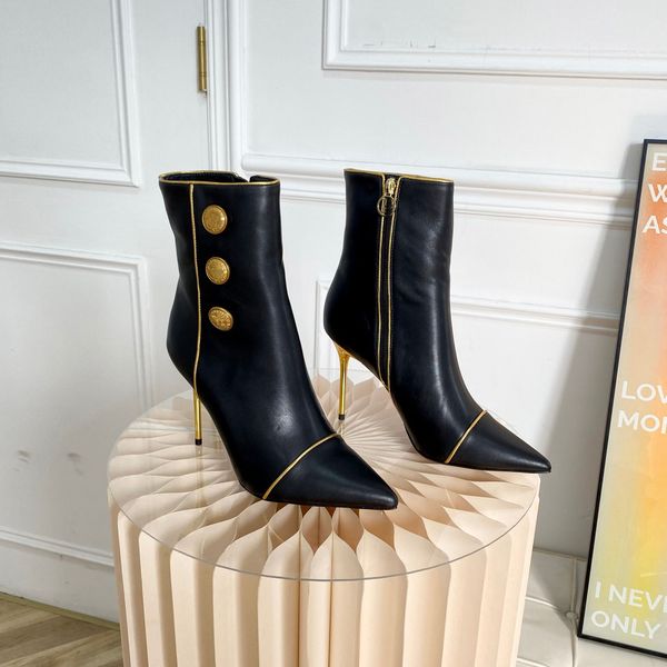 qualit button ankle boots pointed toe stiletto heels zip booties calfskin suede sole women' luxury designer dress wedding party shoes f, Black
qualit button ankle boots pointed toe stiletto heels zip booties calfskin suede sole women' luxury designer dress wedding party shoes f, Black