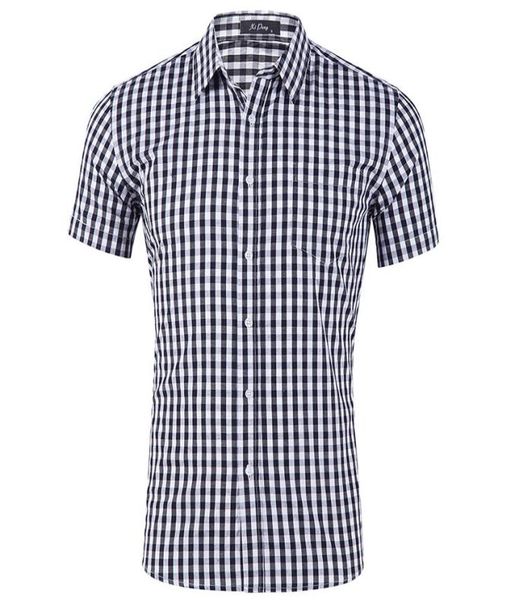 small plaid button down shirt men summer short sleeve slim fit mens dress shirts casual checks gingham chemise homme gd274160991, White;black
small plaid button down shirt men summer short sleeve slim fit mens dress shirts casual checks gingham chemise homme gd274160991, White;black