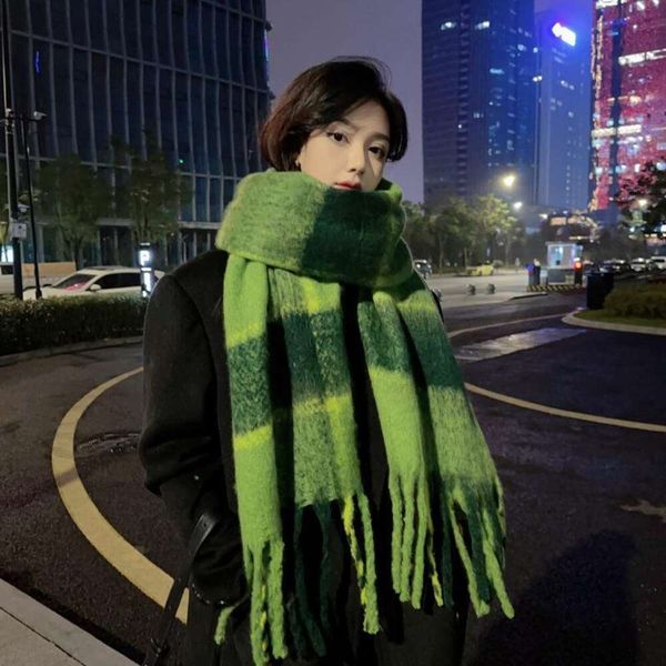 scarf womens fashion ins japanese striped mohair thickened warm rainbow plaid student, Blue;gray
scarf womens fashion ins japanese striped mohair thickened warm rainbow plaid student, Blue;gray