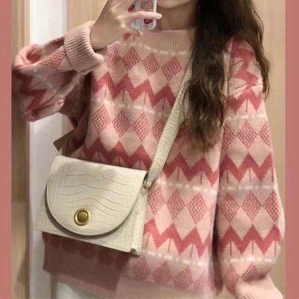 autumn and winter style loose sweaters outerwear japanese college round neck pullover lazy peach pink womens, White;black
autumn and winter style loose sweaters outerwear japanese college round neck pullover lazy peach pink womens, White;black