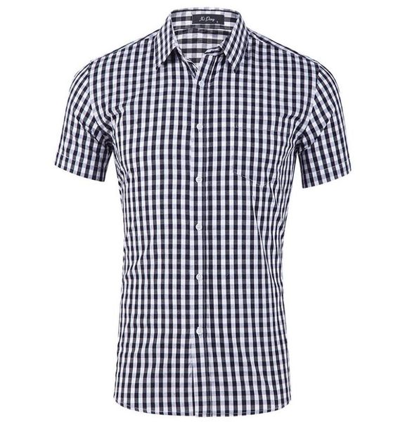 small plaid button down shirt men summer short sleeve slim fit mens dress shirts casual checks gingham chemise homme gd275180829, White;black
small plaid button down shirt men summer short sleeve slim fit mens dress shirts casual checks gingham chemise homme gd275180829, White;black