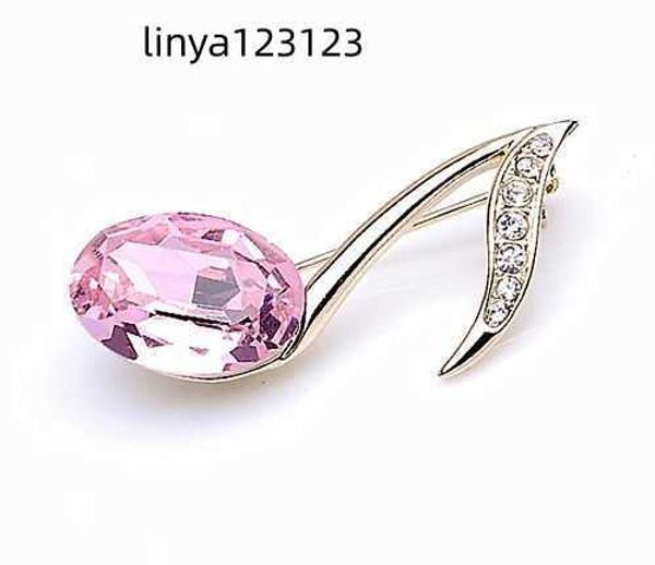 gold plated rhinestone diamante and pink glass crystal music note small pin brooch, Gray
gold plated rhinestone diamante and pink glass crystal music note small pin brooch, Gray