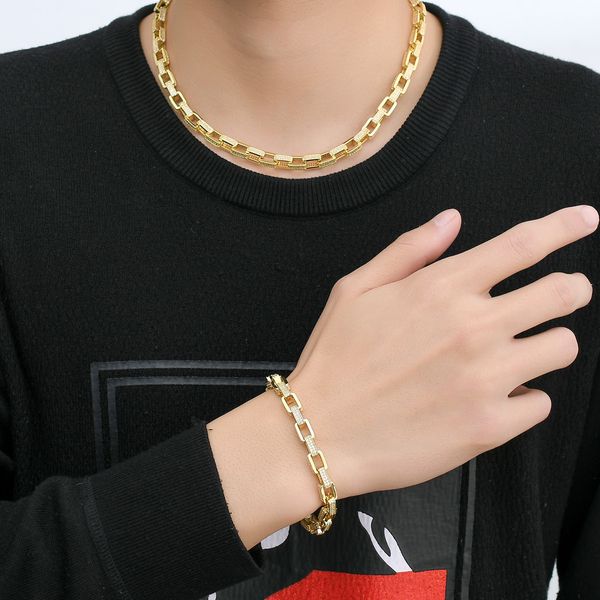 hiphpp men's necklace in europe and america, men's box chain ring buckle, trendy hip hop necklace, Silver
hiphpp men's necklace in europe and america, men's box chain ring buckle, trendy hip hop necklace, Silver