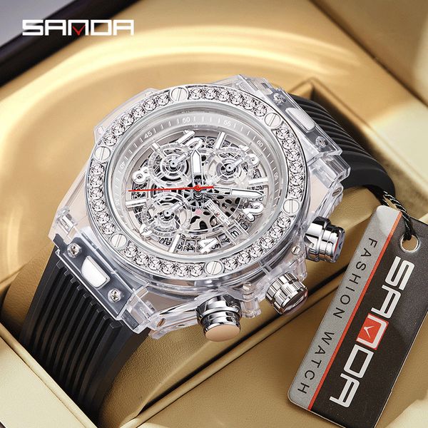wristwatches sanda brand men quartz watch chronograph black rubber band 3atm water resistant calendar date mens quartz wrist watch male cloc, Slivery;brown
wristwatches sanda brand men quartz watch chronograph black rubber band 3atm water resistant calendar date mens quartz wrist watch male cloc, Slivery;brown