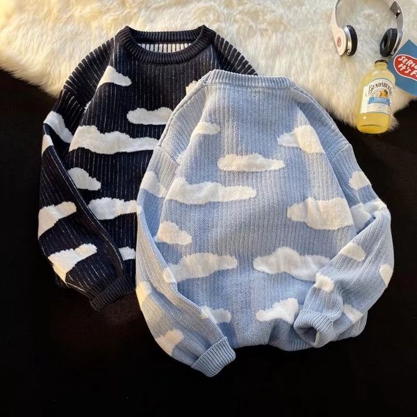 men's sweaters sweater knitwear harajuku cloud print o-neck knitted sweater men women vintage loose sweaters korean y2k clothing 23083, White;black
men's sweaters sweater knitwear harajuku cloud print o-neck knitted sweater men women vintage loose sweaters korean y2k clothing 23083, White;black