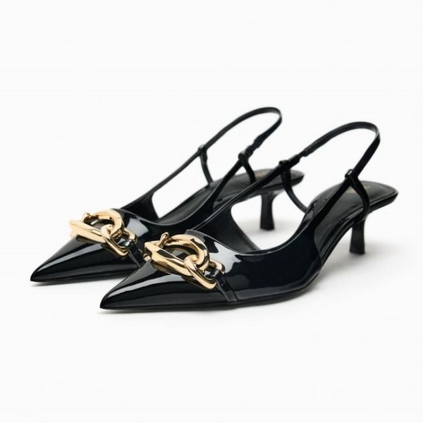 dress shoes traf woman black pointed toe sandals 2023 elegant patent leather kitten heels slingbacks chain female pumps summer 230830
dress shoes traf woman black pointed toe sandals 2023 elegant patent leather kitten heels slingbacks chain female pumps summer 230830