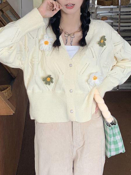 womens sweaters kimokokm sweet girl vintag vneck lazy sweetheart threedimensional flower knitting cardigan for women singlebreasted sweater, White;black
womens sweaters kimokokm sweet girl vintag vneck lazy sweetheart threedimensional flower knitting cardigan for women singlebreasted sweater, White;black