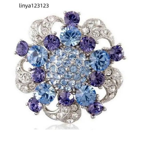 vintage style rhodium silver blue and tanzanite crystal flower brooch wedding party gift pins, Gray
vintage style rhodium silver blue and tanzanite crystal flower brooch wedding party gift pins, Gray