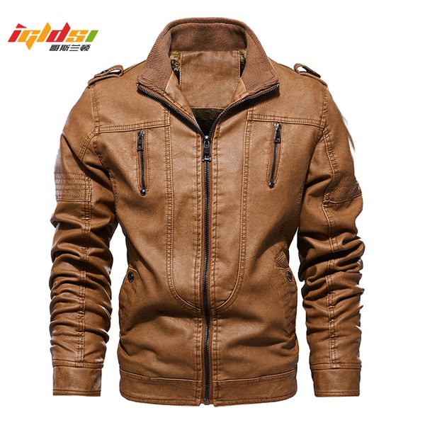 men's leather faux winter luxury zipper fleece jacket coats slim fit motorcycle stand collar jaqueta de couro 230831, Black
men's leather faux winter luxury zipper fleece jacket coats slim fit motorcycle stand collar jaqueta de couro 230831, Black