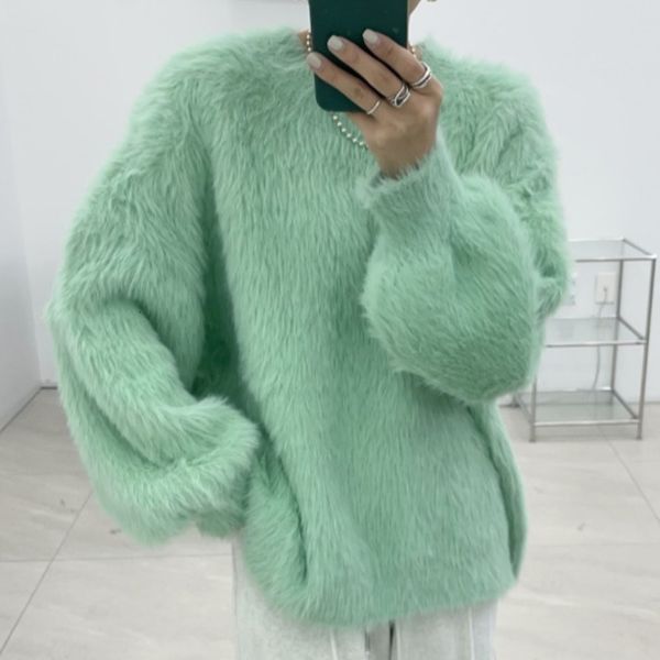 women's sweaters velvet pullover round neck solid color loose korean style female fashion outwear sweater 2023 autumn winter 230831, White;black
women's sweaters velvet pullover round neck solid color loose korean style female fashion outwear sweater 2023 autumn winter 230831, White;black