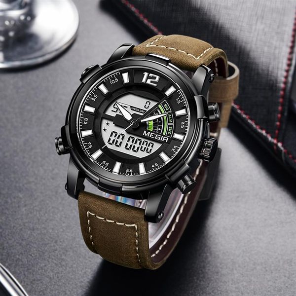 dual display digital men watch megir sport analog quartz watches relogio masculino reloj hombre army military wristwatches hour257z, Slivery;brown
dual display digital men watch megir sport analog quartz watches relogio masculino reloj hombre army military wristwatches hour257z, Slivery;brown