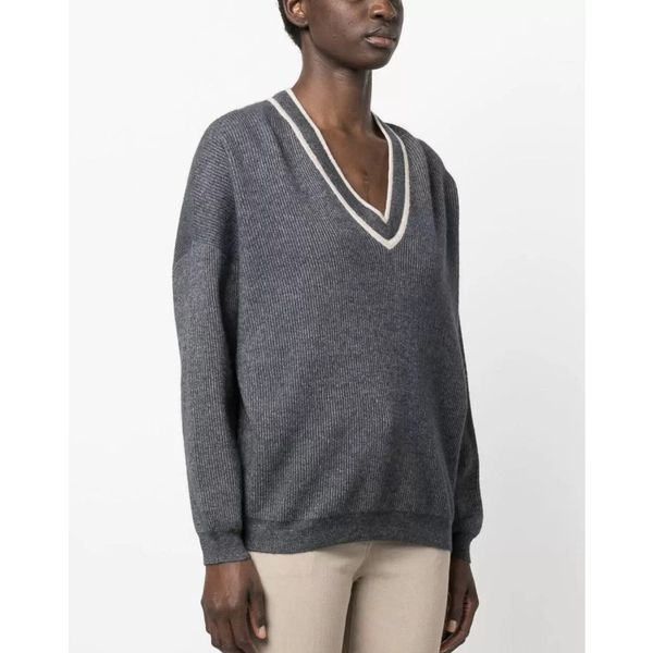 womens sweaters thr0 autumn and winter alpaca wool blend color blocking vneck basic classic long sleeve knitted sweater 230831, White;black
womens sweaters thr0 autumn and winter alpaca wool blend color blocking vneck basic classic long sleeve knitted sweater 230831, White;black