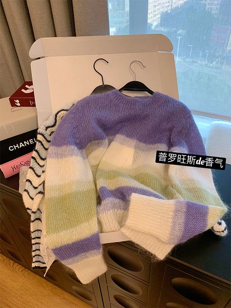 womens sweaters women sweater stripe loose long sleeve cashmere knitted pullover soft jumper casual fashion simple autumn harajuku 230831, White;black
womens sweaters women sweater stripe loose long sleeve cashmere knitted pullover soft jumper casual fashion simple autumn harajuku 230831, White;black