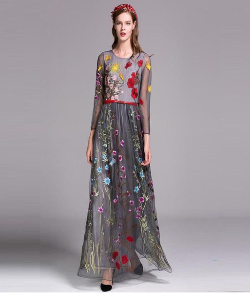 women039s o neck 34 sleeves floral embroidery layered elegant party prom long runway dresses8719785, Black
women039s o neck 34 sleeves floral embroidery layered elegant party prom long runway dresses8719785, Black
