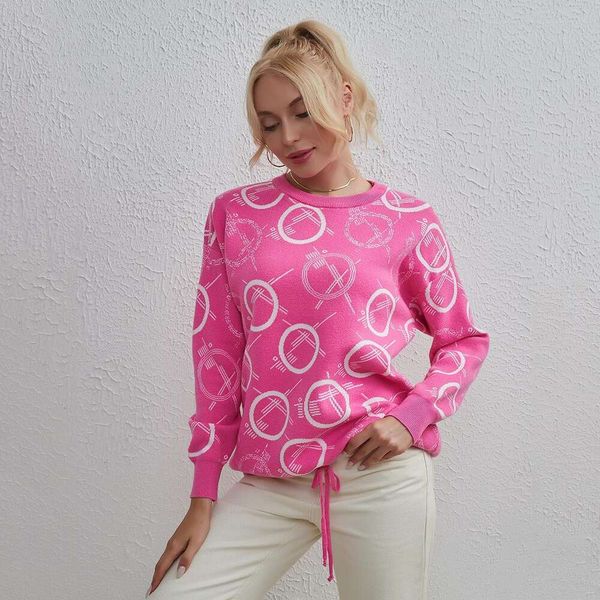 autumn and winter sweaters for women loose personalized round collar print casual all match street trendy, White;black
autumn and winter sweaters for women loose personalized round collar print casual all match street trendy, White;black