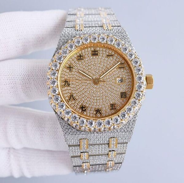 handmade diamonds watch mens automatic mechanical watch 42mm with diamond-studded steel 904l sapphire women wristwatch montre de luxe-02, Slivery;brown
handmade diamonds watch mens automatic mechanical watch 42mm with diamond-studded steel 904l sapphire women wristwatch montre de luxe-02, Slivery;brown