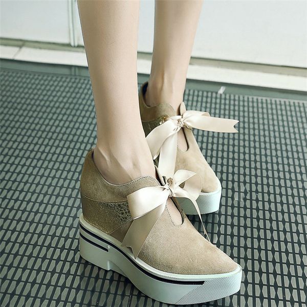 dress shoes wedges platform shoes women lace up genuine leather super high heels party pumps female round toe fashion sneakers casual shoes, Black
dress shoes wedges platform shoes women lace up genuine leather super high heels party pumps female round toe fashion sneakers casual shoes, Black