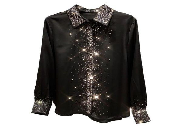 women's blouses & shirts spring fall lapel stars rhine satin solid color faux silk diamonds blouse long sleeve turn down collar blusas3, White
women's blouses & shirts spring fall lapel stars rhine satin solid color faux silk diamonds blouse long sleeve turn down collar blusas3, White