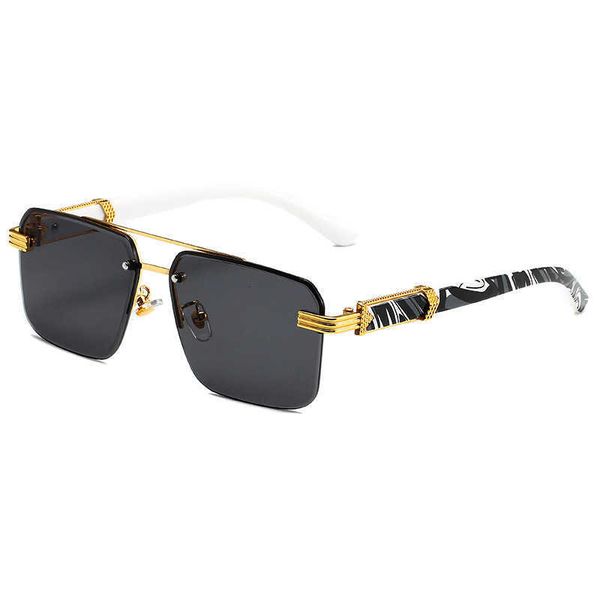 half frame glasses square cut edge sunglasses marble grain wood grain temple sun protection sunglasses nhcu 2zyl, White;black
half frame glasses square cut edge sunglasses marble grain wood grain temple sun protection sunglasses nhcu 2zyl, White;black
