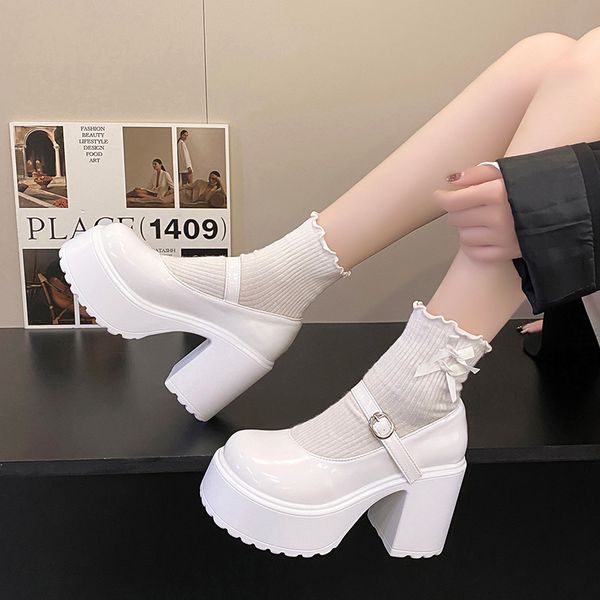 dress shoes fashion white platform pumps for women super high heels buckle strap mary jane shoes woman goth thick heeled party shoes ladies, Black
dress shoes fashion white platform pumps for women super high heels buckle strap mary jane shoes woman goth thick heeled party shoes ladies, Black