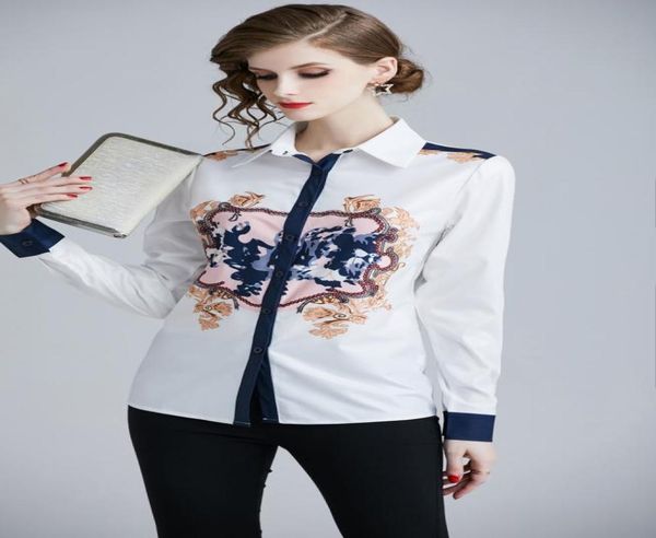 spring summer fall runway chic vintage print collar button front long sleeve women ladies casual office work ol party shirt b4660856, White
spring summer fall runway chic vintage print collar button front long sleeve women ladies casual office work ol party shirt b4660856, White
