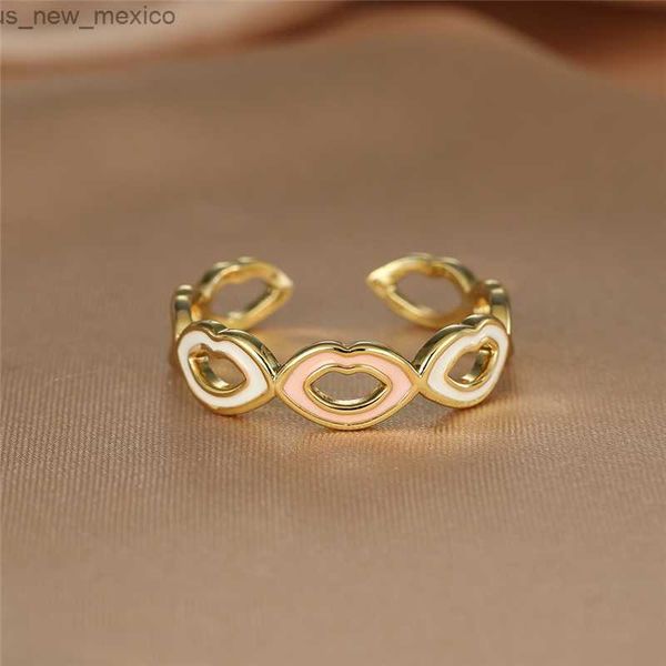 band rings minimalist gold color engagement ring white pink lips ring female cute small opening rings for women wedding jewelry r230831, Silver
band rings minimalist gold color engagement ring white pink lips ring female cute small opening rings for women wedding jewelry r230831, Silver