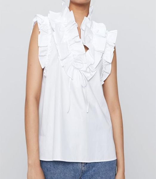 2020 summer bow applique shirts women sleeveless vneck tonal ruffled trim shirt female elegant white poplin blouse7661616
2020 summer bow applique shirts women sleeveless vneck tonal ruffled trim shirt female elegant white poplin blouse7661616