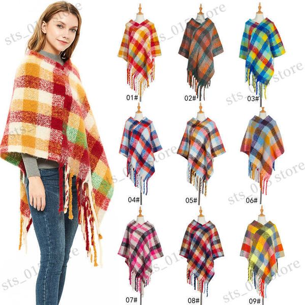 shawls winter plaid ponchos capes for lady luxury brand circle yarn thick tassels cape autumn color grid shawl cashmere scarf bufanda t23090, Blue;gray
shawls winter plaid ponchos capes for lady luxury brand circle yarn thick tassels cape autumn color grid shawl cashmere scarf bufanda t23090, Blue;gray
