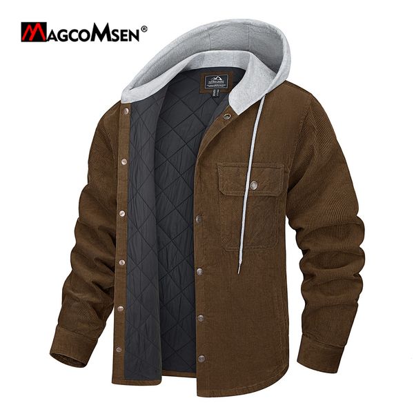 mens jackets magcomsen winter corduroy jacket with hood multipockets casual buttondown warm windbreaker coat 230831, Black;brown
mens jackets magcomsen winter corduroy jacket with hood multipockets casual buttondown warm windbreaker coat 230831, Black;brown