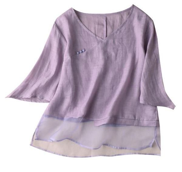 shuchan purple blouses for women chinese style ramie patchwork vneck three quarter sleeve spliced ladies 2105081338009, White
shuchan purple blouses for women chinese style ramie patchwork vneck three quarter sleeve spliced ladies 2105081338009, White