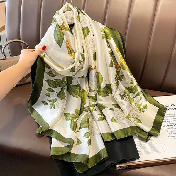 spring and summer style printed flower scarf shawl imitation silk temperament large dual use beach towel, Blue;gray
spring and summer style printed flower scarf shawl imitation silk temperament large dual use beach towel, Blue;gray