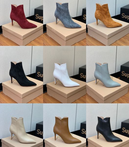 pointed shoes leather high-heeled ankle boots 8.5cm slim heels exquisite fashion luxury designer shoe factory laces shoebox, Black
pointed shoes leather high-heeled ankle boots 8.5cm slim heels exquisite fashion luxury designer shoe factory laces shoebox, Black