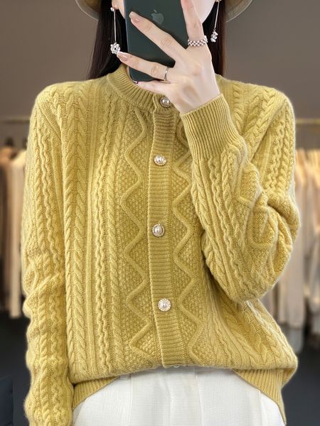 women's sweaters 2023 autumn winter thick sweater for women 100 merino wool cardigan oneck long sleeve twist warm cashmere knitwear 23, White;black
women's sweaters 2023 autumn winter thick sweater for women 100 merino wool cardigan oneck long sleeve twist warm cashmere knitwear 23, White;black
