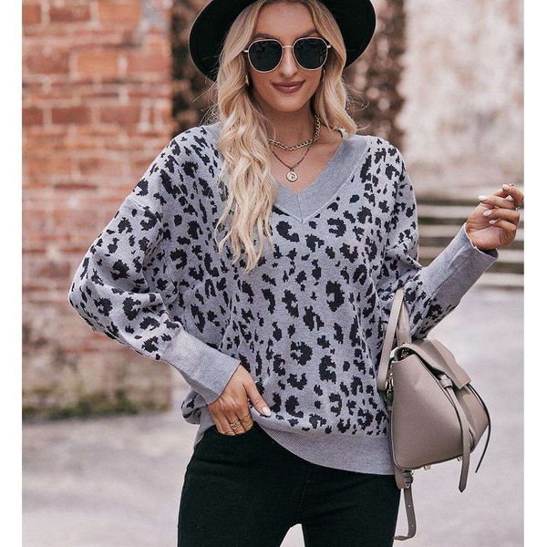 autumn and winter womens sweaters clothing v neck off shoulder leopard print pullover loose fashionable sweater, White;black
autumn and winter womens sweaters clothing v neck off shoulder leopard print pullover loose fashionable sweater, White;black
